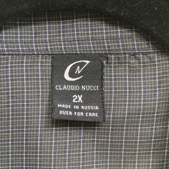 MENS CLAUDIO NUCCI S/S GRAY SHIRT - SZ 2X - Picture 3 of 5